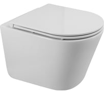 Унитаз подвесной безободковый BelBagno FLAY-TOR быстросъемное сидение с функцией Soft Close BB053CH-TOR-FC/BB870SC