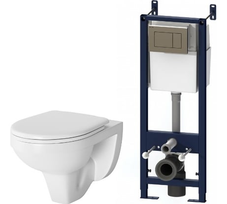 Комплект инсталляция AM.PM с клавишей хром, с унитазом Sense, с сиденьем микролифт IS374A1738