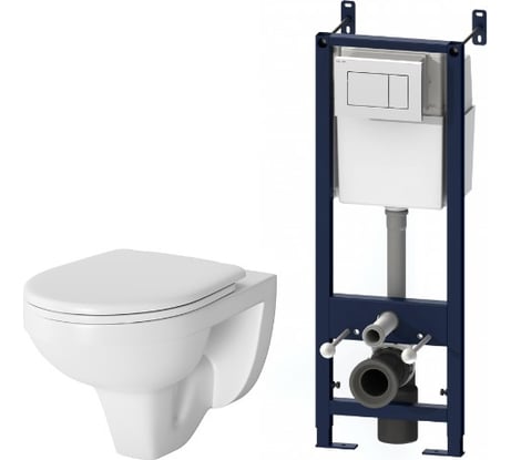 Комплект инсталляция AM.PM с белой клавишей,с унитазом Sense, с сиденьем микролифт IS301.74A1738