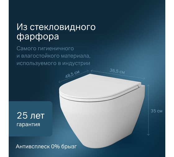 Подвесной унитаз AM.PM FlashClean Spirit V2.0 с сиденьем микролифт C701700SC