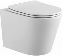 Унитаз-компакт подвесной AQUATEK AQ1904T-00 ВЕГА TORNADO 490x360x320мм, тонкое сиденье с механизмом плавного закрывания, крепеж 00000136654