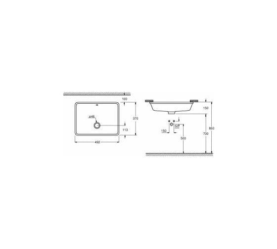 Встраиваемая раковина Grohe Cube Ceramic 50 см 3948000H