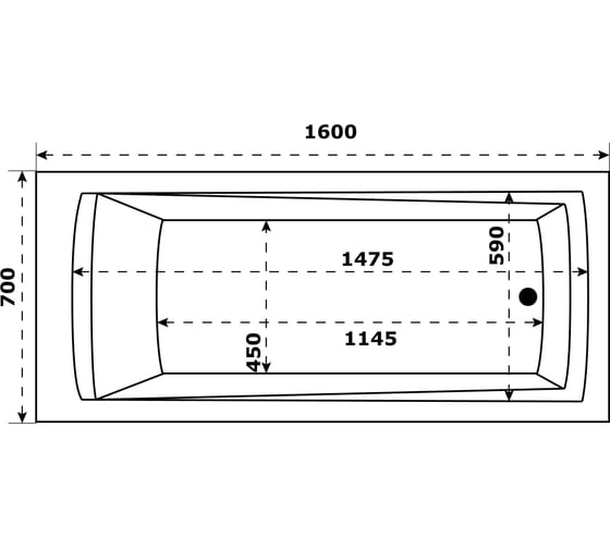 Ванна Azario Бали 160х70 см NEW 00089017