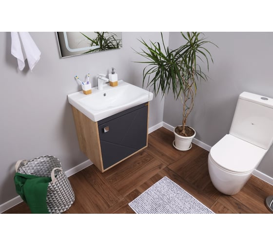 Комплект тумба Litos c раковиной Como 60 Alcora UM-COM60/1-w 60927+96407