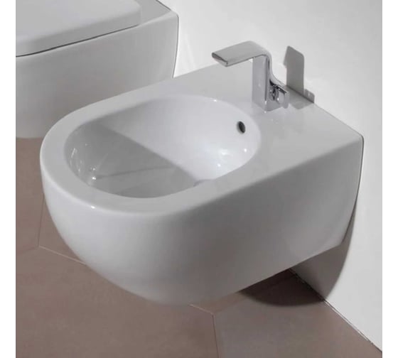Подвесное биде Flaminia App 540x360хh270 мм, 1 отверстие для смесителя, перелив, крепление в комплекте, керамика, цвет белый AP218