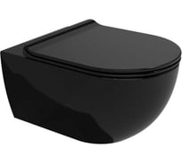 Подвесной унитаз Flaminia App 540x360x270 мм, с системой GoClean, крепление в комплекте, керамика, цвет чёрный AP118GNER
