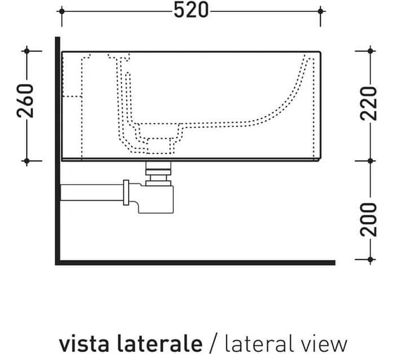 Подвесное биде Flaminia Astra 540x380хh270 мм, 1 отверстие для смесителя, перелив, комплект креплений, керамика, цвет белый AS218