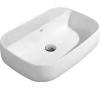 Накладная раковина Flaminia Flag 640x440хh160 мм, намечено 3 отверстия для смесителя, перелив, керамика, цвет белый FG64L