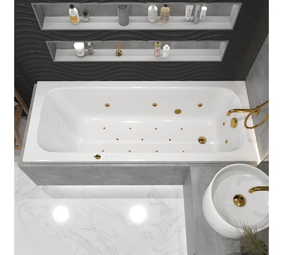 Ванна WHITECROSS Vibe 180x75 "ULTRA NANO" (золото) 0105.180075.100.ULTRANANO.GL