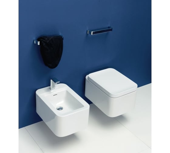 Биде подвесное Flaminia Nile 540x350хh230 мм, подвесное, 1 отверстие для смесителя, перелив, керамика, цвет белый NL218