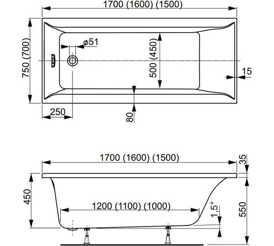 Акриловая ванна VAGNERPLAST VERONELA 160 VPBA167VEA2X-04