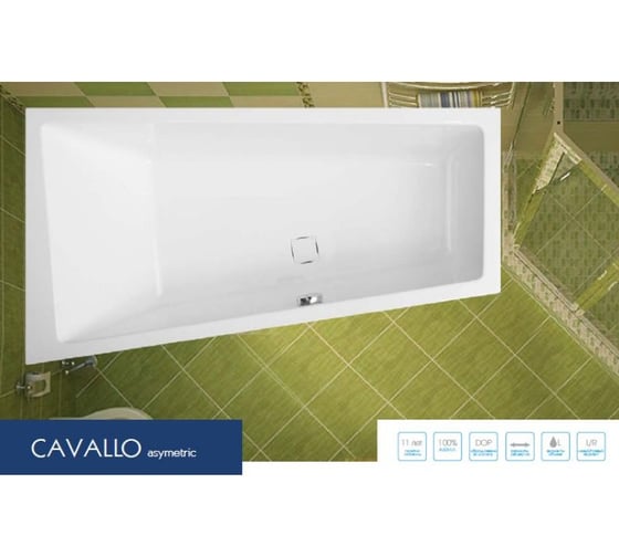 Акриловая ванна VAGNERPLAST CAVALLO OFFSET 160 L VPBA169CAV3LX-04