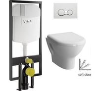 Подвесной унитаз VITRA Zentrum с инсталляцией и панелью управления 9012B003-7206