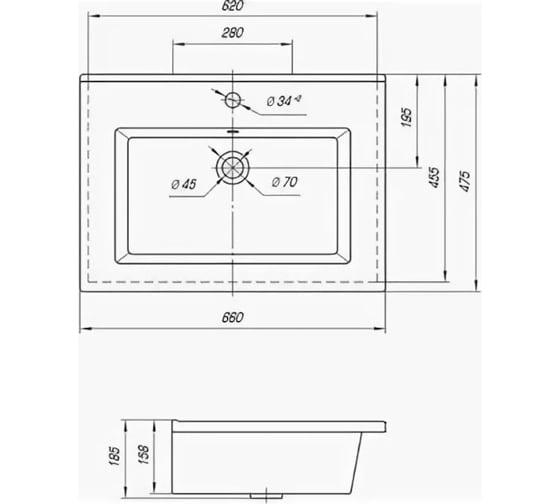 Раковина Sanflor Оскар 65 4640021062203