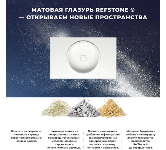 Встраиваемая снизу или сверху раковина из искусственного камня Wellsee Le.tresor 214001000