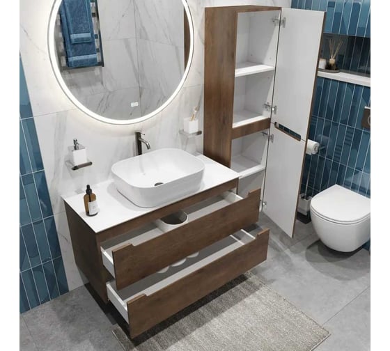 Подвесная тумба со столешницей и накладной раковиной BelBagno ETNA 80 ETNA80RW-KEPBO-1302-SET