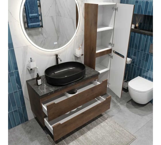 Подвесная тумба со столешницей и накладной раковиной BelBagno ETNA 80 ETNA80RW-KEPMNO-1084H301-SET