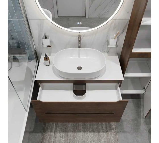 Подвесная тумба со столешницей и накладной раковиной BelBagno ETNA 80 ETNA80RW-KEPBO-1084-SET