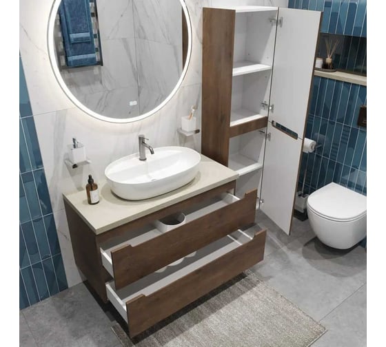 Подвесная тумба со столешницей и накладной раковиной BelBagno ETNA 80 ETNA80RW-KEPMCO-1346-SET