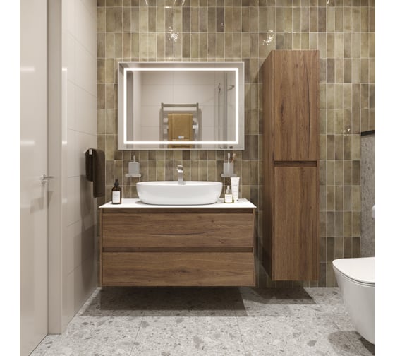 Подвесная тумба со столешницей и накладной раковиной BelBagno KRAFT 100 KRAFT100RT-KEPBO-1346-SET
