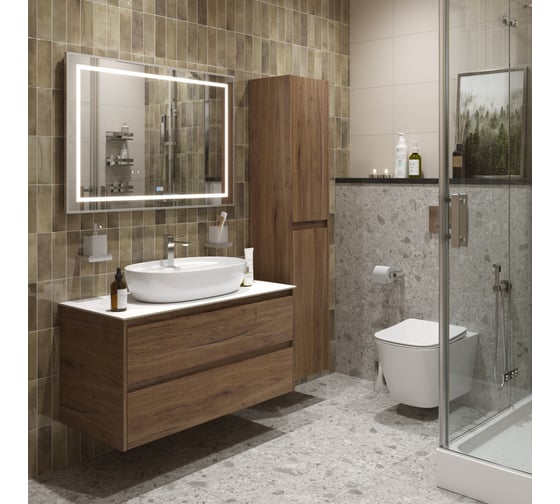Подвесная тумба со столешницей и накладной раковиной BelBagno KRAFT 100 KRAFT100RT-KEPBO-1346-SET
