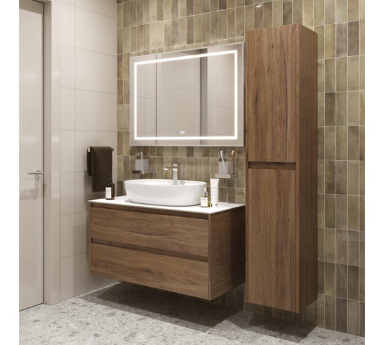 Подвесная тумба со столешницей и накладной раковиной BelBagno KRAFT 100 KRAFT100RT-KEPBO-1346-SET