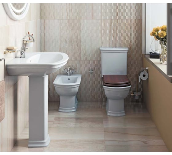 Унитаз VITRA Serenada с деревянным сиденьем, с механизмом смыва Geberit 9722B003-7204