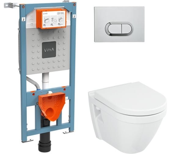 Унитаз S50 Rim-Ex 742-5800-01с инсталляцией  и панелью управления VITRA 740-0580 9003B003-7201