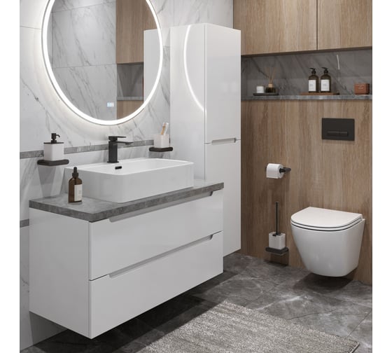 Тумба подвесная со столешницей и накладной раковиной BelBagno ETNA 100 ETNA100BL-KEPMGL-1338-SET