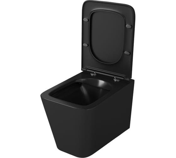 Подвесной безободковый унитаз OWL 1975 Vatter Ruta-H Matt Black с сиденьем DP OWLT190404