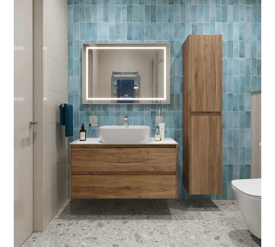 Подвесная тумба со столешницей и накладной раковиной BelBagno KRAFT 100 KRAFT100RT-KEPBO-1302-SET