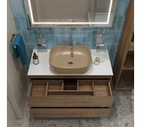Подвесная тумба со столешницей и накладной раковиной BelBagno KRAFT 100 KRAFT100RT-KEPBO-1302H316-SET