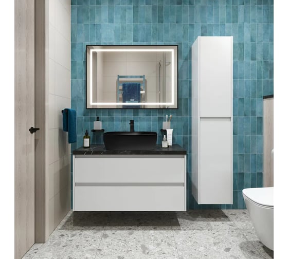 Подвесная тумба со столешницей и накладной раковиной BelBagno KRAFT 100 KRAFT100BO-KEPMNO-1302H301-SET