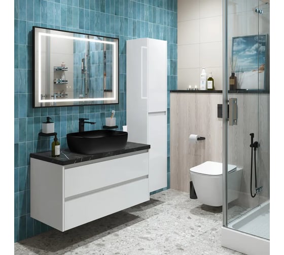 Подвесная тумба со столешницей и накладной раковиной BelBagno KRAFT 100 KRAFT100BO-KEPMNO-1302H301-SET