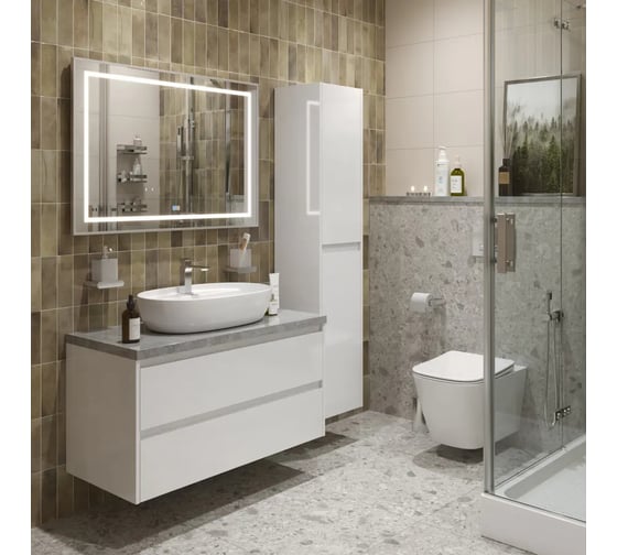 Подвесная тумба со столешницей и накладной раковиной BelBagno KRAFT 100 KRAFT100BO-KEPMGL-1346-SET