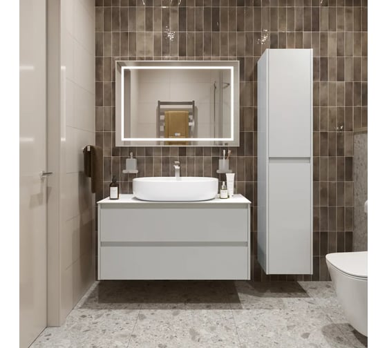 Подвесная тумба со столешницей и накладной раковиной BelBagno KRAFT 100 KRAFT100BO-KEPBO-1084-SET