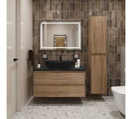 Подвесная тумба со столешницей и накладной раковиной BelBagno KRAFT 100 KRAFT100RNN-KEPMNO-1084-H301-SET