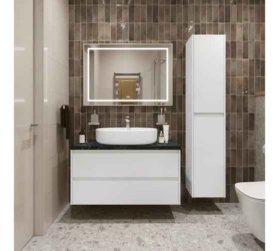Подвесная тумба со столешницей и накладной раковиной BelBagno KRAFT 100 KRAFT100BO-KEPMNO-1084-SET