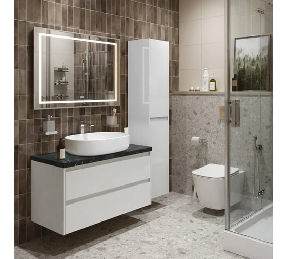 Подвесная тумба со столешницей и накладной раковиной BelBagno KRAFT 100 KRAFT100BO-KEPMNO-1084-SET
