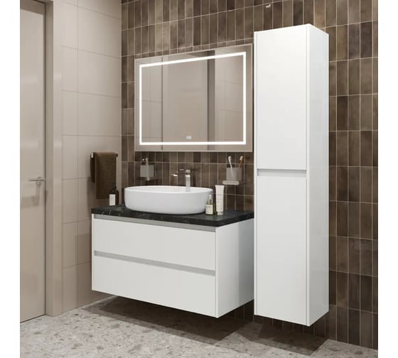 Подвесная тумба со столешницей и накладной раковиной BelBagno KRAFT 100 KRAFT100BO-KEPMNO-1084-SET