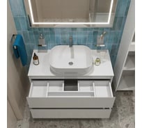 Подвесная тумба со столешницей и накладной раковиной BelBagno KRAFT 100 KRAFT100BO-KEPBO-1302-SET