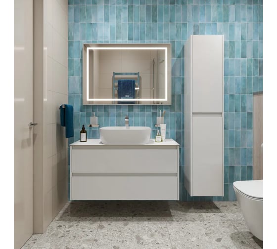 Подвесная тумба со столешницей и накладной раковиной BelBagno KRAFT 100 KRAFT100BO-KEPBO-1302-SET