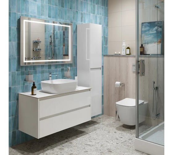 Подвесная тумба со столешницей и накладной раковиной BelBagno KRAFT 100 KRAFT100BO-KEPBO-1302-SET