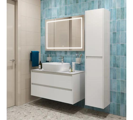 Подвесная тумба со столешницей и накладной раковиной BelBagno KRAFT 100 KRAFT100BO-KEPBO-1302-SET