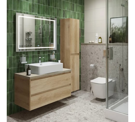 Подвесная тумба со столешницей и накладной раковиной BelBagno KRAFT 100 KRAFT100RNN-KEPMCO-1338-SET