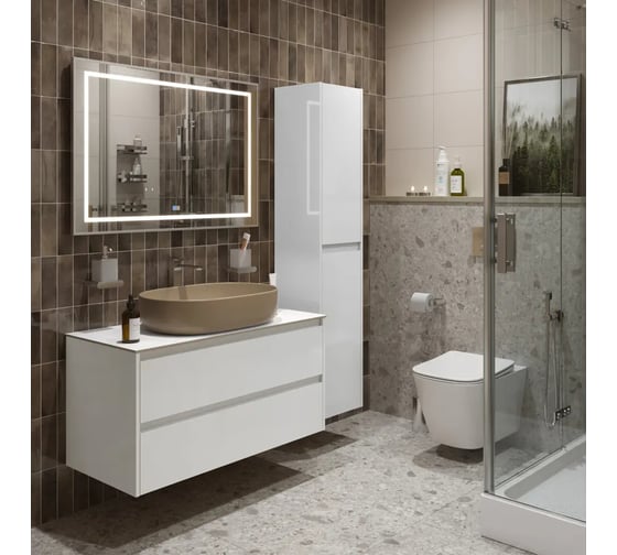 Подвесная тумба со столешницей и накладной раковиной BelBagno KRAFT 100 KRAFT100BO-KEPBO-1084H316-SET