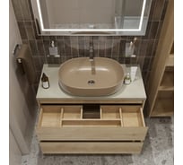 Подвесная тумба со столешницей и накладной раковиной BelBagno KRAFT 100 KRAFT100RNN-KEPMCO-1084H316-SET