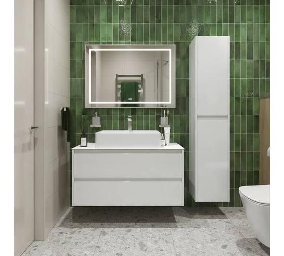 Подвесная тумба со столешницей и накладной раковиной BelBagno KRAFT 100 KRAFT100BO-KEPBO-1338-SET