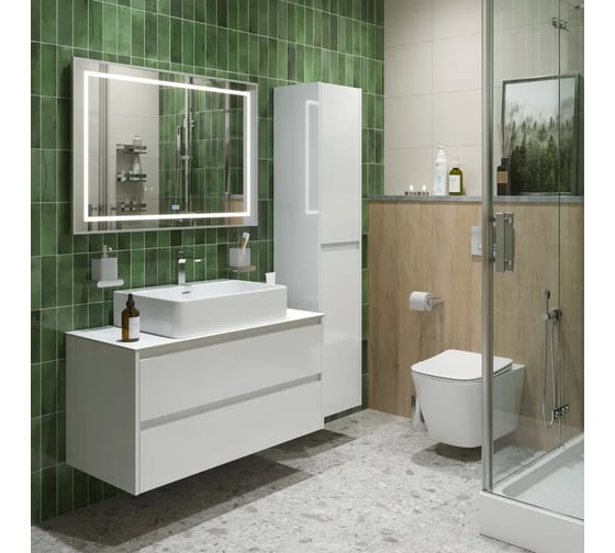 Подвесная тумба со столешницей и накладной раковиной BelBagno KRAFT 100 KRAFT100BO-KEPBO-1338-SET