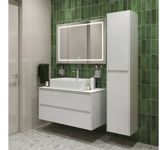 Подвесная тумба со столешницей и накладной раковиной BelBagno KRAFT 100 KRAFT100BO-KEPBO-1338-SET